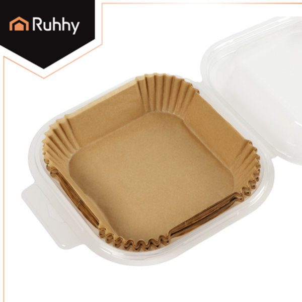 Ruhhy eldobható papírbetét légkeveréses sütőhöz – 100 darabos, 16×16 cm-es olaj- és szennyeződésálló fritőzbetét (WNDR26955) - Image 5