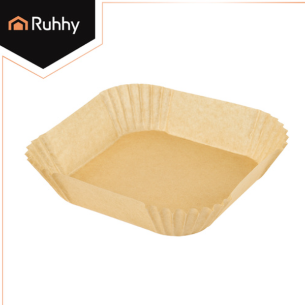 Ruhhy eldobható papírbetét légkeveréses sütőhöz – 100 darabos, 16×16 cm-es olaj- és szennyeződésálló fritőzbetét (WNDR26955) - Image 6