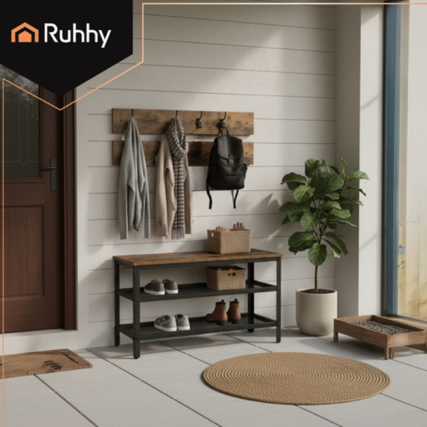 Ruhhy álló cipőtartó akasztóval – 73 cm magas, helytakarékos cipő- és ruharendező előszobába (WNDR27037) - Image 2