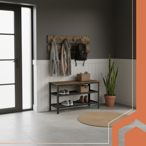 Ruhhy álló cipőtartó akasztóval – 73 cm magas, helytakarékos cipő- és ruharendező előszobába (WNDR27037) - Image 5