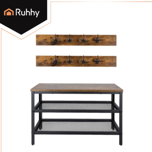 Ruhhy álló cipőtartó akasztóval – 73 cm magas, helytakarékos cipő- és ruharendező előszobába (WNDR27037) - Image 8