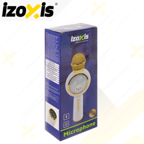 IZOXIS 27047 vezeték nélküli karaoke mikrofon – fehér, bluetooth, hangfelvétel és party eszköz (WNDR27047) - Image 2