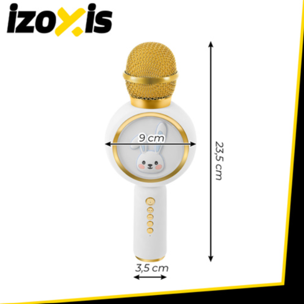 IZOXIS 27047 vezeték nélküli karaoke mikrofon – fehér, bluetooth, hangfelvétel és party eszköz (WNDR27047) - Image 3