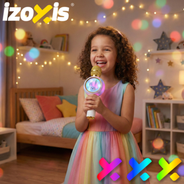 IZOXIS 27047 vezeték nélküli karaoke mikrofon – fehér, bluetooth, hangfelvétel és party eszköz (WNDR27047) - Image 5