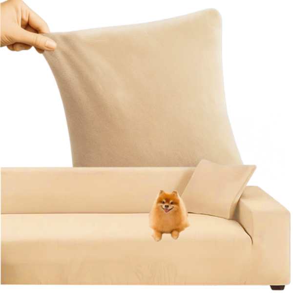 RUHHY Kanapé huzat – Rugalmas, Vízlepergető – 145–185 cm + Párnahuzat – Bézs (WNDR26031) - Image 11