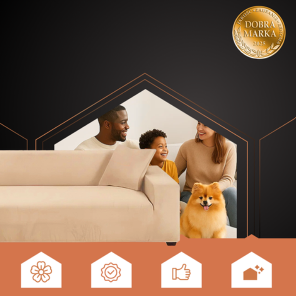 RUHHY Kanapé huzat – Rugalmas, Vízlepergető – 145–185 cm + Párnahuzat – Bézs (WNDR26031) - Image 12