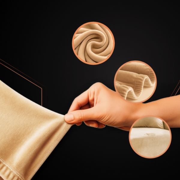 RUHHY Kanapé huzat – Rugalmas, Vízlepergető – 145–185 cm + Párnahuzat – Bézs (WNDR26031) - Image 9