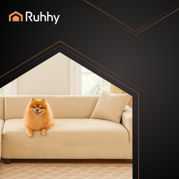 RUHHY Kanapé huzat – Rugalmas, Vízlepergető – 145–185 cm + Párnahuzat – Bézs (WNDR26031) - Image 10