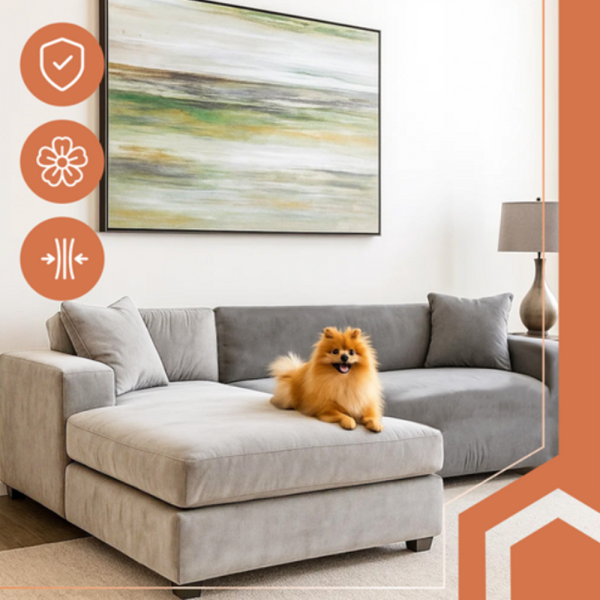 RUHHY sötétszürke rugalmas kanapéhuzat 145–185 cm – vízlepergető, mosható velúr kanapévédő (WNDR26037) - Image 2