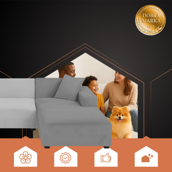 RUHHY sötétszürke rugalmas kanapéhuzat 145–185 cm – vízlepergető, mosható velúr kanapévédő (WNDR26037) - Image 3