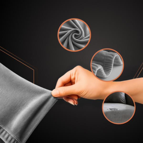 RUHHY sötétszürke rugalmas kanapéhuzat 145–185 cm – vízlepergető, mosható velúr kanapévédő (WNDR26037) - Image 9