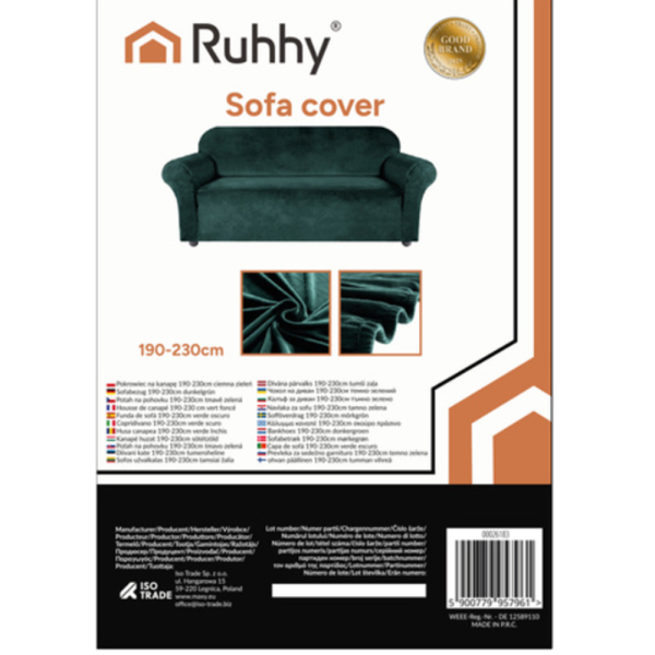 RUHHY sötétzöld kanapéhuzat 190–230 cm (WNDR26183) - Image 14