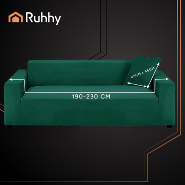 RUHHY sötétzöld kanapéhuzat 190–230 cm (WNDR26183) - Image 4