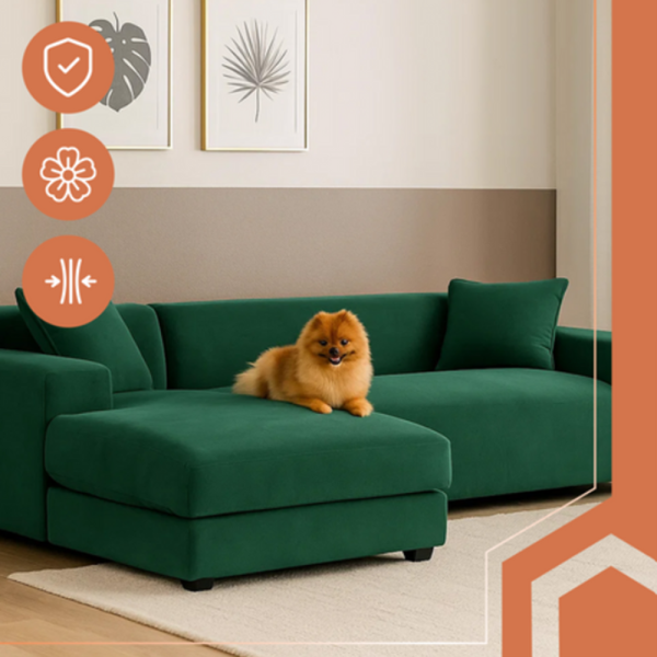 RUHHY sötétzöld kanapéhuzat 190–230 cm (WNDR26183) - Image 6