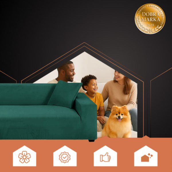 RUHHY sötétzöld kanapéhuzat 190–230 cm (WNDR26183) - Image 7