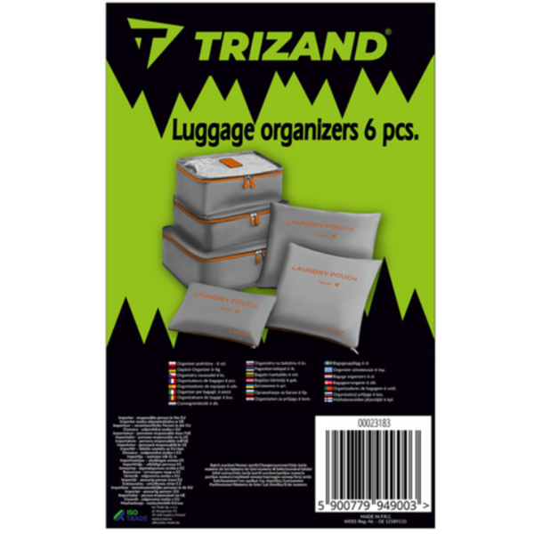 TRIZAND utazási rendszerező szett – 6 részes bőröndrendező csomag, ruharendező táskák utazáshoz (WNDR23183) - Image 2