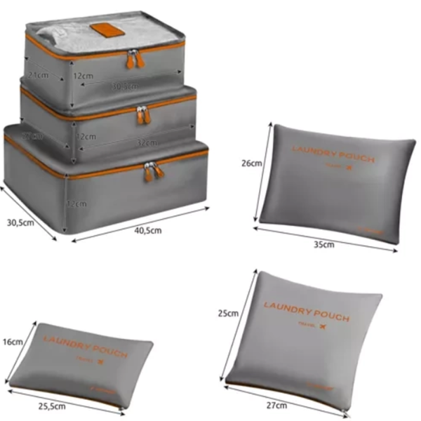 TRIZAND utazási rendszerező szett – 6 részes bőröndrendező csomag, ruharendező táskák utazáshoz (WNDR23183) - Image 4