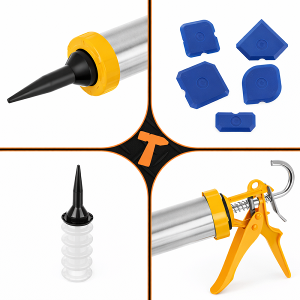 Bigstretch szilikon kinyomó pisztoly 600 ml – professzionális tömítőpisztoly ragasztóhoz és szilikonhoz (WNDR27563) - Image 5